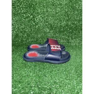 Under Armour Youth Boys Size 1Y Blue Red Comfort Sandals Beach Slides